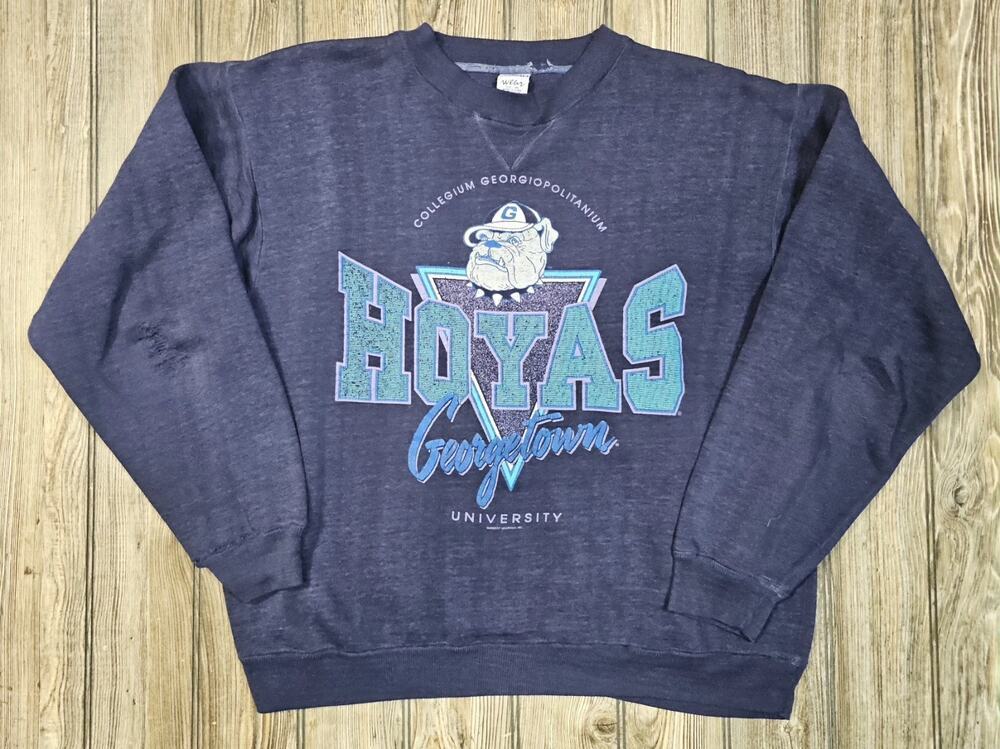 Vintage Georgetown Hoyas Crewneck Sweatshirt Adult Sz XL Distressed Faded